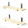 Hanah Home Lam008 Estantería de Pared de Madera y Metal Negro y Roble